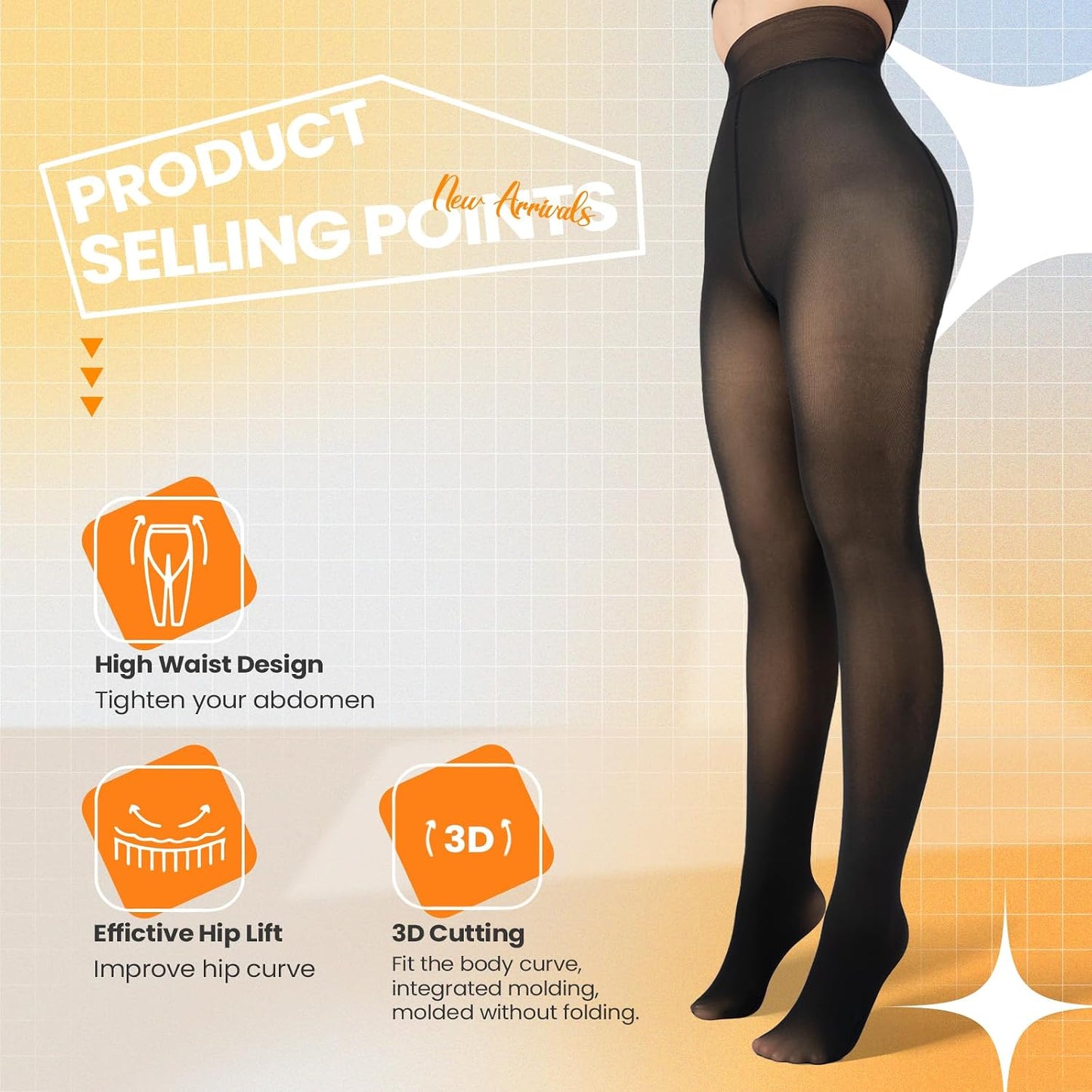 Women's Fleece-Lined Thermal Leggings (Sheer-Look)