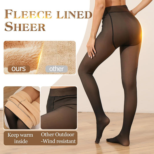 Women's High-Waisted Extra-Thick Fleece-Lined Thermal Tights