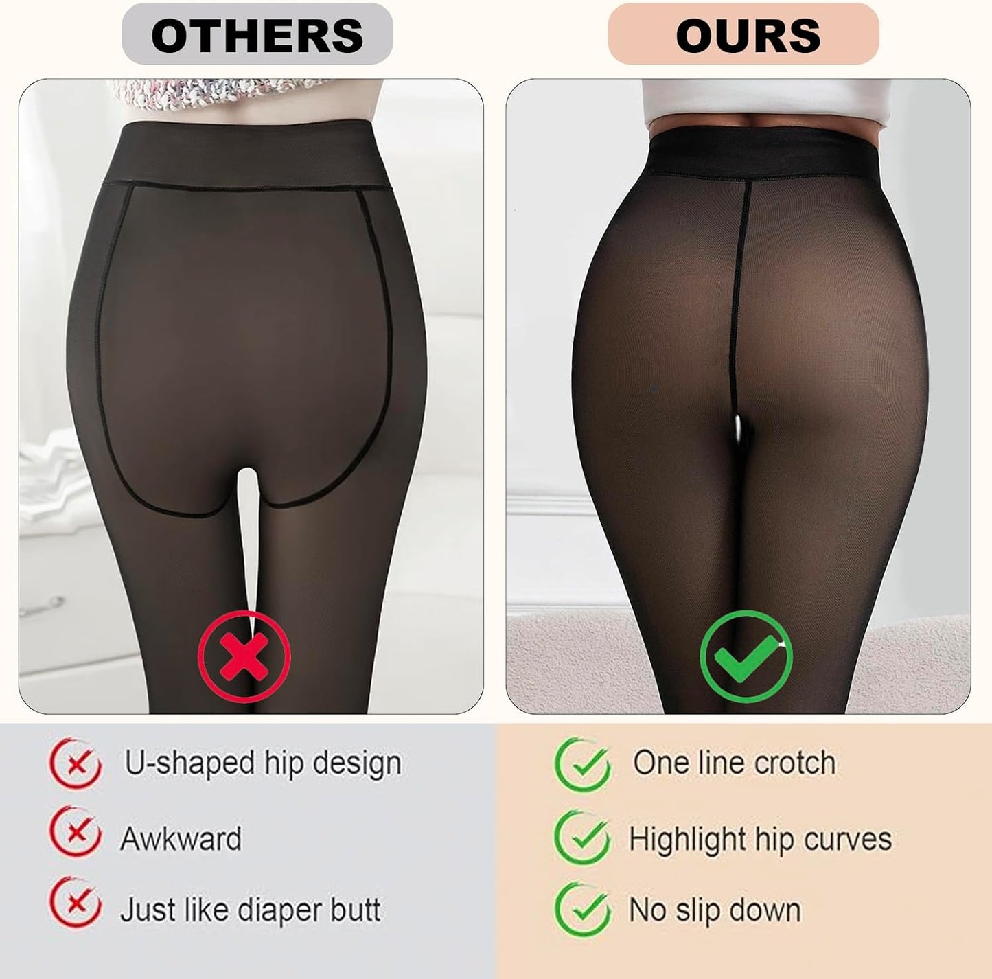 Women's High-Waisted Fleece-Lined Thermal Tights