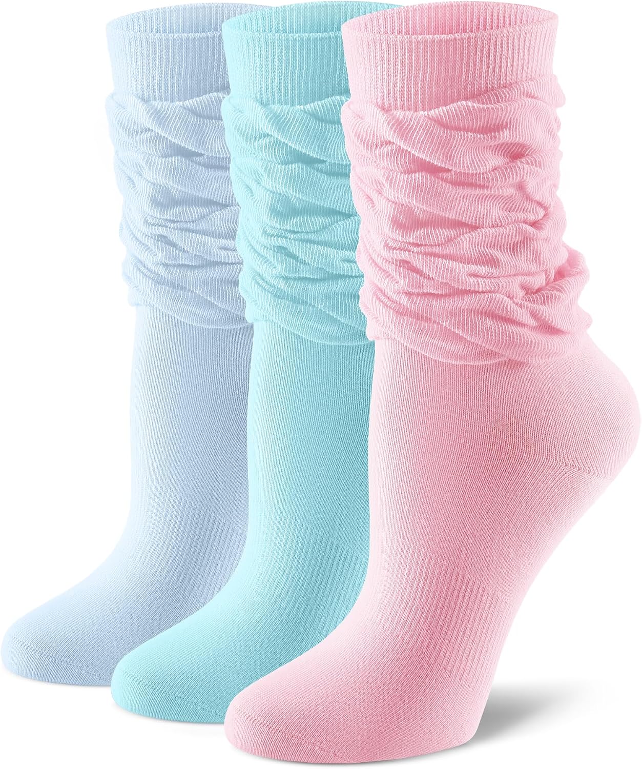 Women's Mid-Calf Slouch Socks (Vintage Loose Style, 3-Pair Pack)