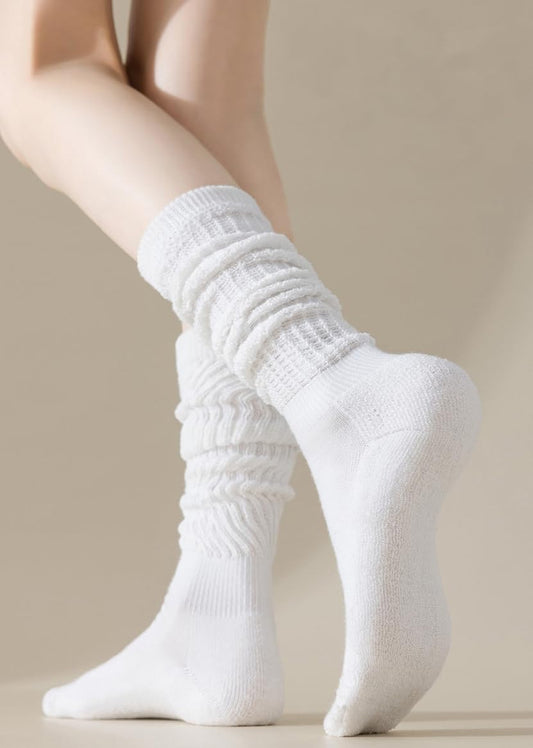 Women's Slouch Socks / Over-the-Knee Ruched Socks, Soft Long Ruched Boot Socks