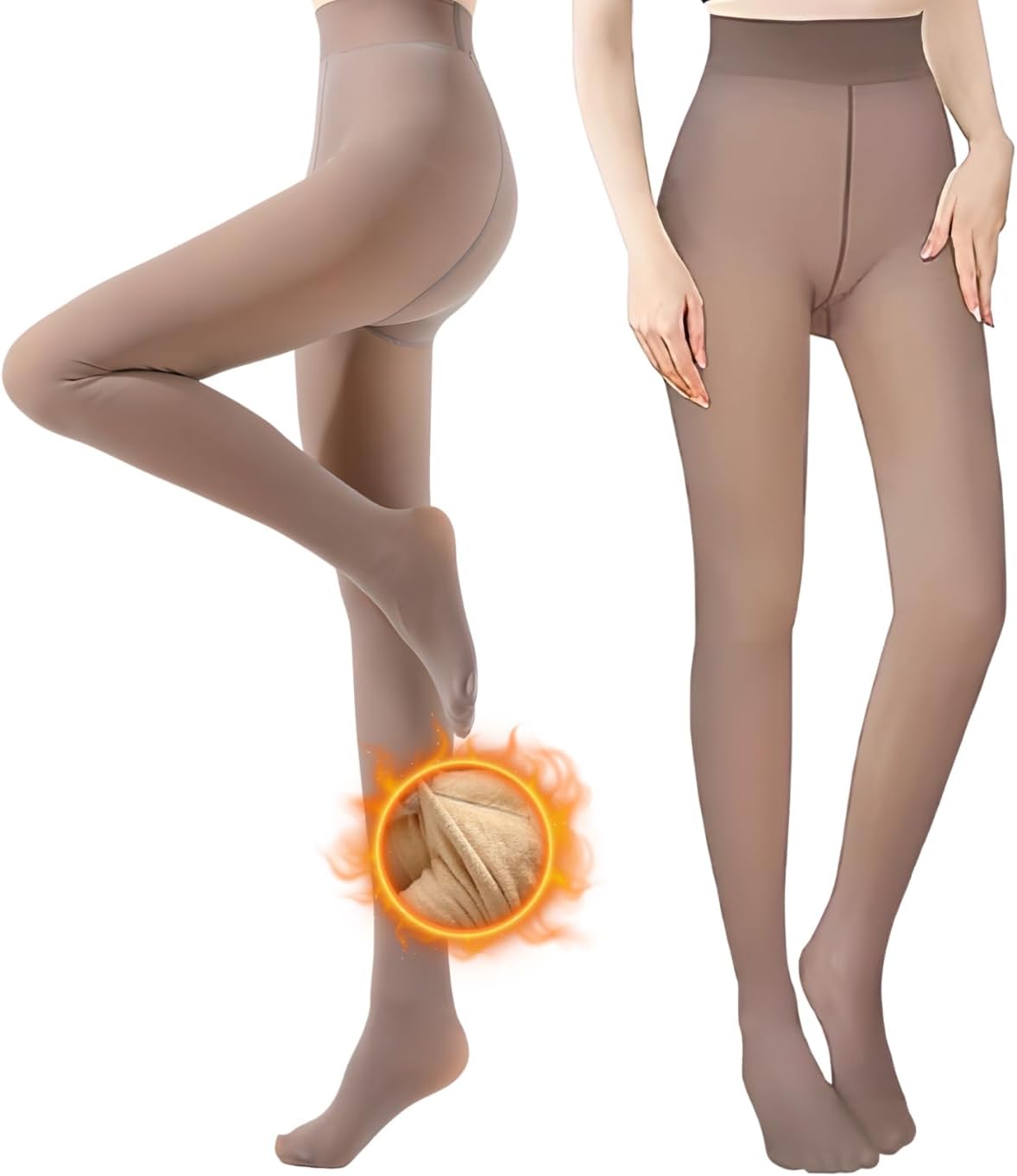 Women's High-Waisted Extra-Thick Thermal Tights (Tummy Control)