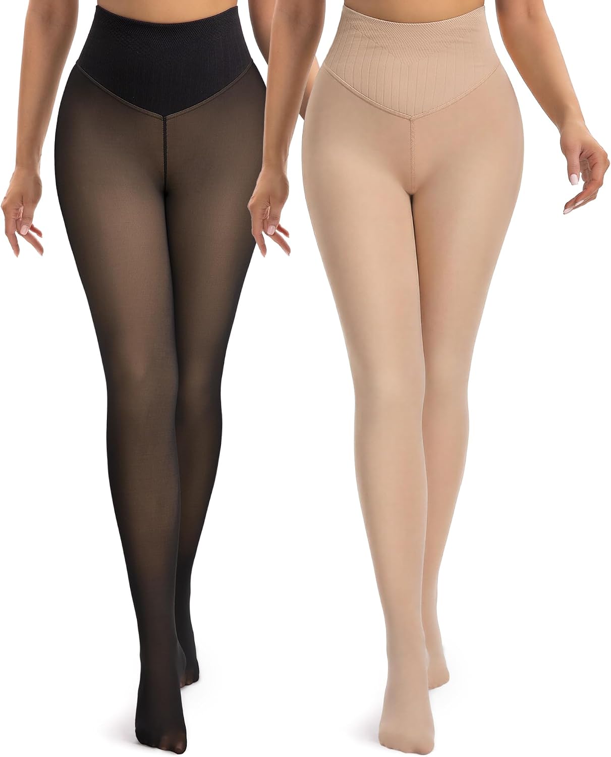 Women's Fleece-Lined Thermal Leggings (Sheer-Look)