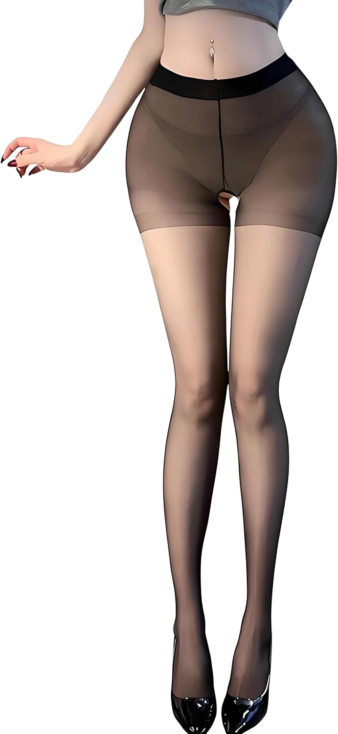 Women's Black Sheer Pantyhose With Sexy Distressed/Laddered Look Stylish With A Silky Touch