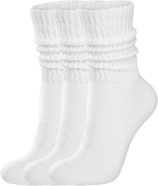 Women's Slouch Socks (Vintage Solid Color Mid-Calf Slouch Socks)