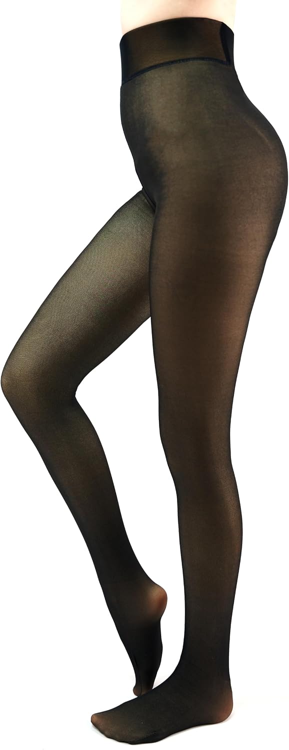 Women's Fleece-Lined Thermal Tights (Sheer-Look)
