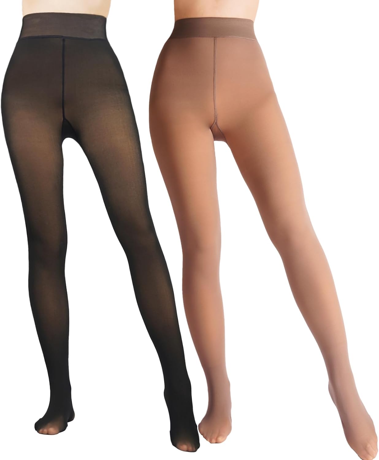 Women's Fleece-Lined Thermal Leggings (Sheer-Look)