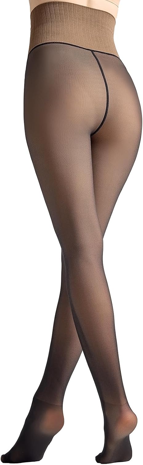 Women's High-Waisted Thermal Leggings (Sheer-Look)