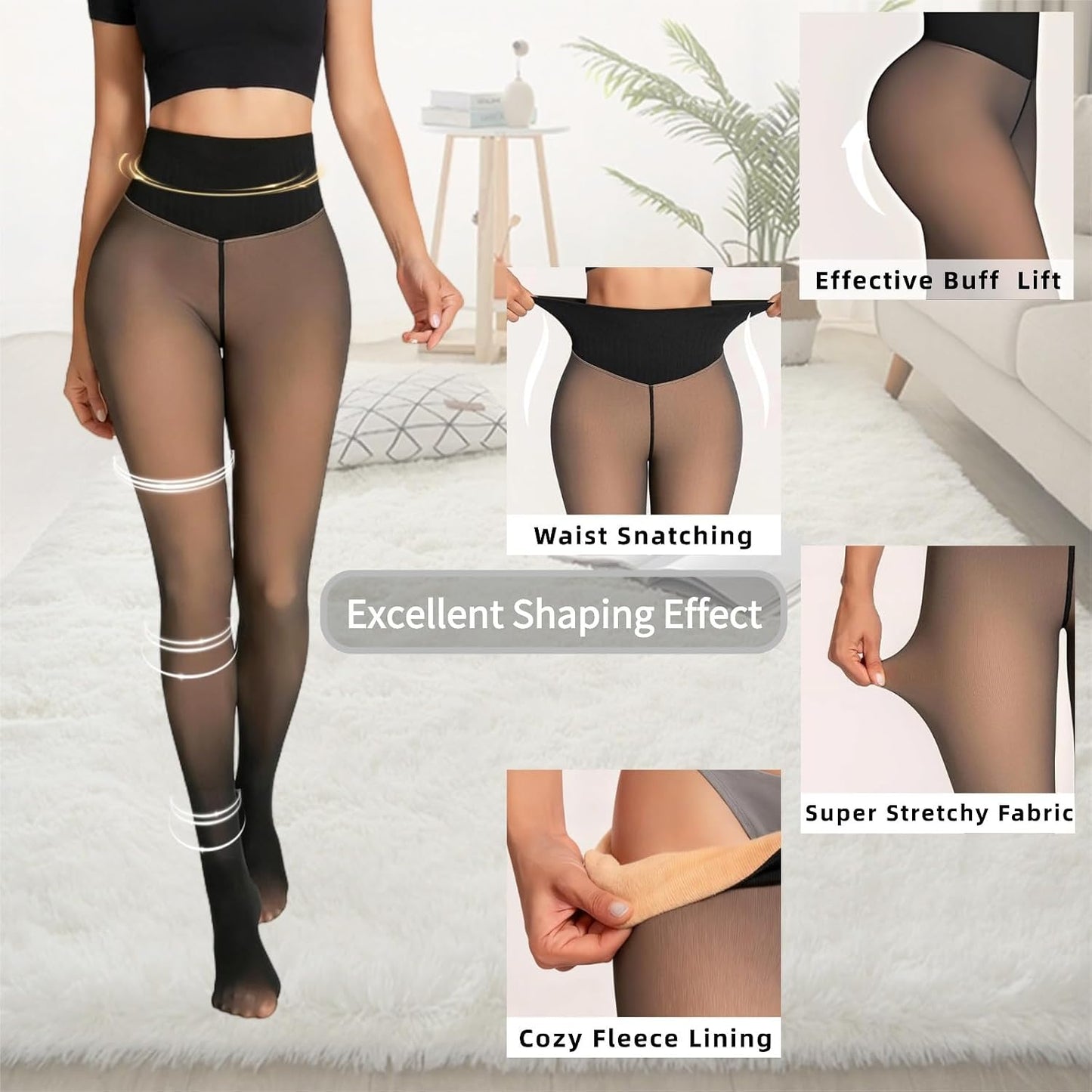 Women's Fleece-Lined Thermal Leggings (Single-Seam)