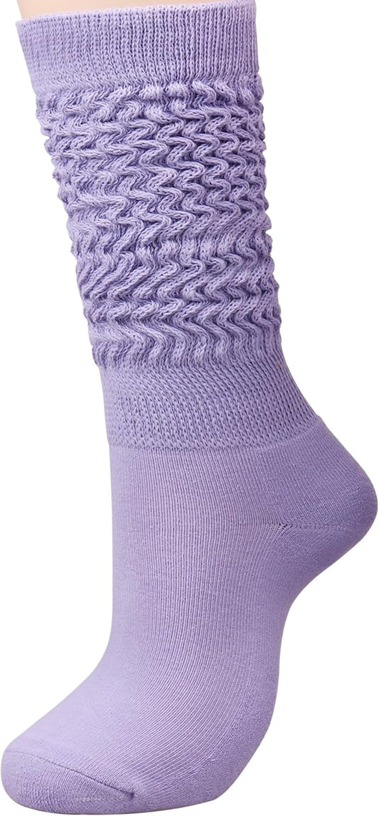 Women's Slouch Socks / Over-the-Knee Ruched Socks, Soft Long Ruched Boot Socks