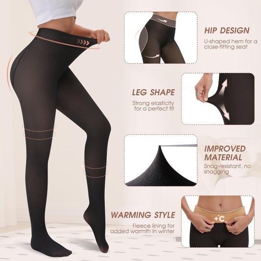 Women's High-Waisted Comfortable Fleece-Lined Thermal Leggings