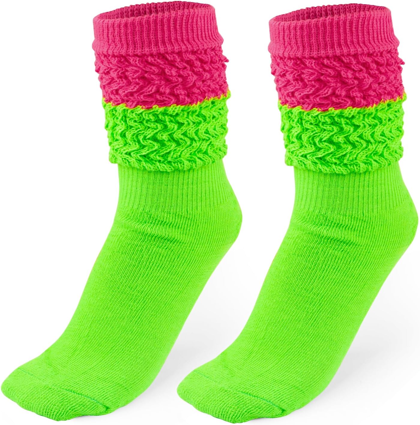 Neon Slouch Socks (Soft Extra-Long Slouch Socks/Leg Warmers, Suitable for Parties)