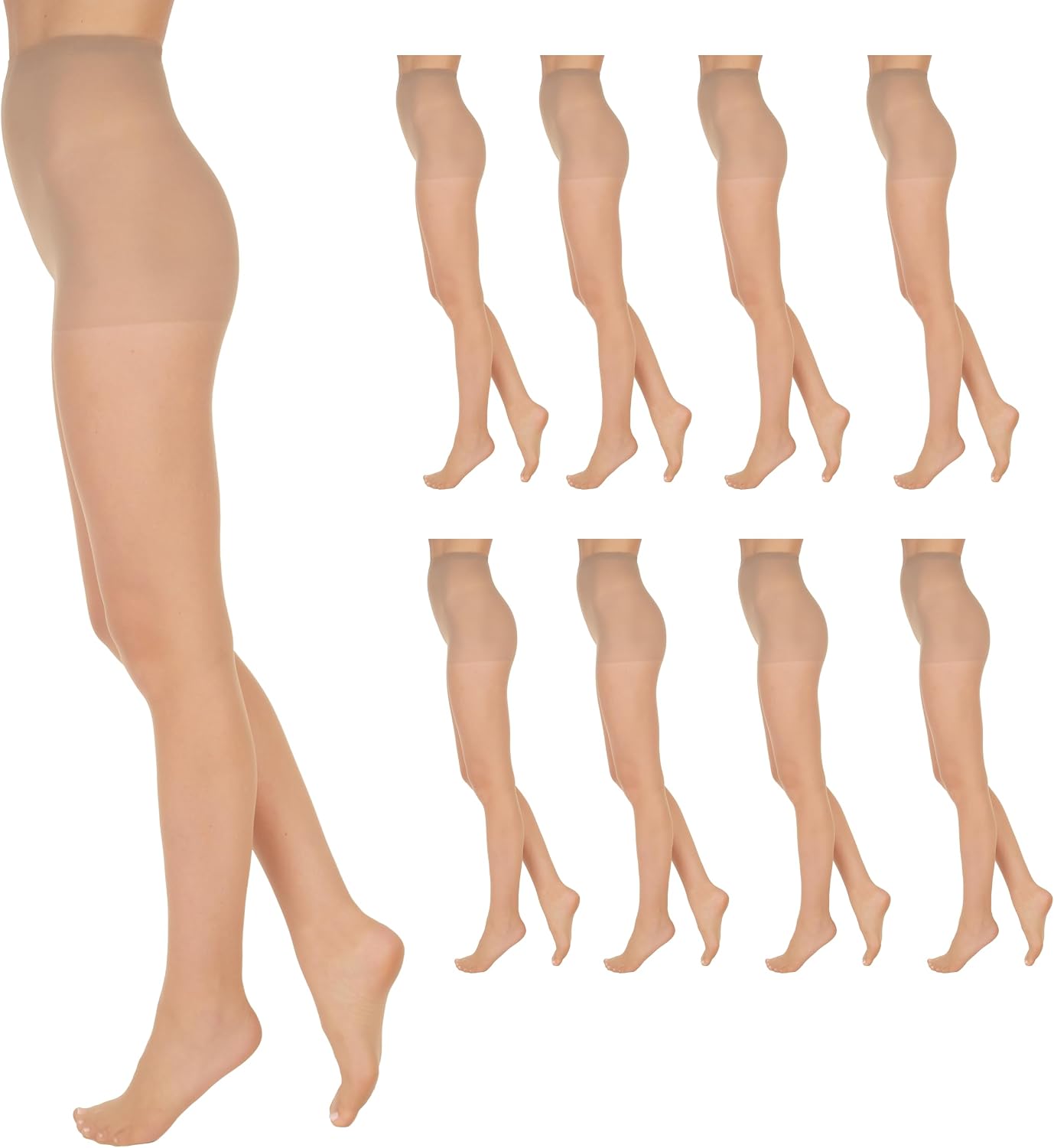 Women's Standard Sheer Pantyhose: All-Day Comfort, 100% Nylon