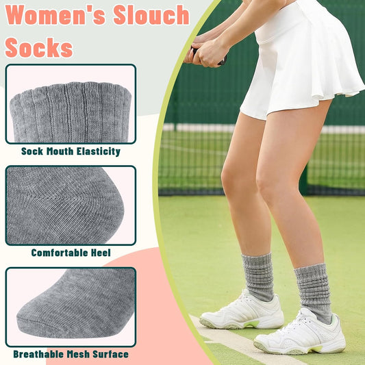 Women's Slouch Socks (5-Pair Pack, Vintage Style)