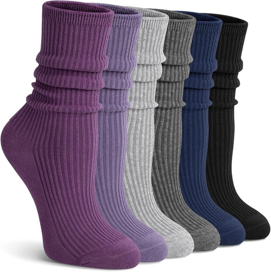 Cotton Mid-Calf Socks (6-Pair Pack) / Women's Long Boot Socks