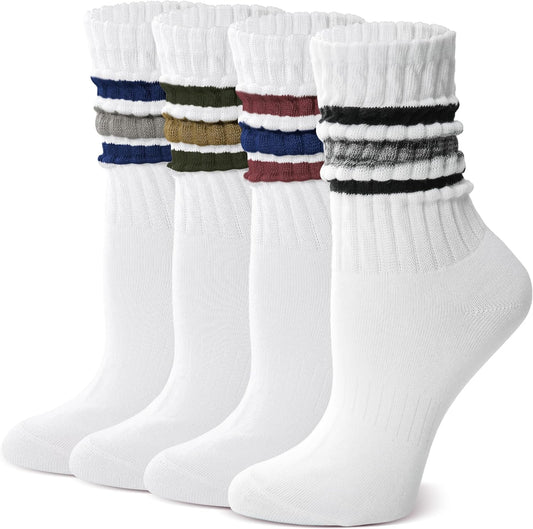 Cotton Slouch Socks, Unisex Lightweight Ruched Crew Socks
