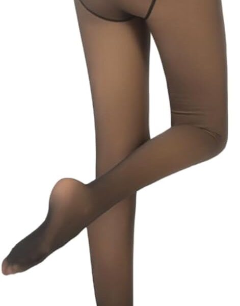 Women's High-Waisted Fleece-Lined Thermal Tights (Sheer-Look)
