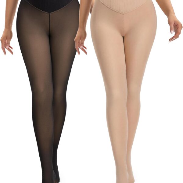 Women's Fleece-Lined Thermal Leggings (Sheer-Look)