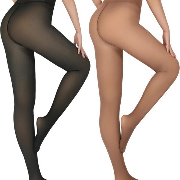 Women's High-Waisted Thermal Tights (Sheer-Look)
