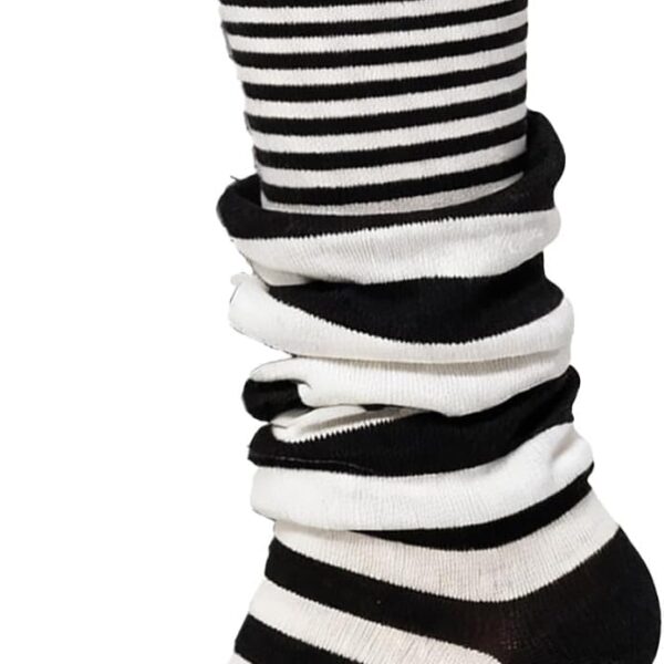 Women's 2-in-1 Striped Slouch Socks, Y2K Style Stacked Socks with Built-in Non-Slip Calf Lining