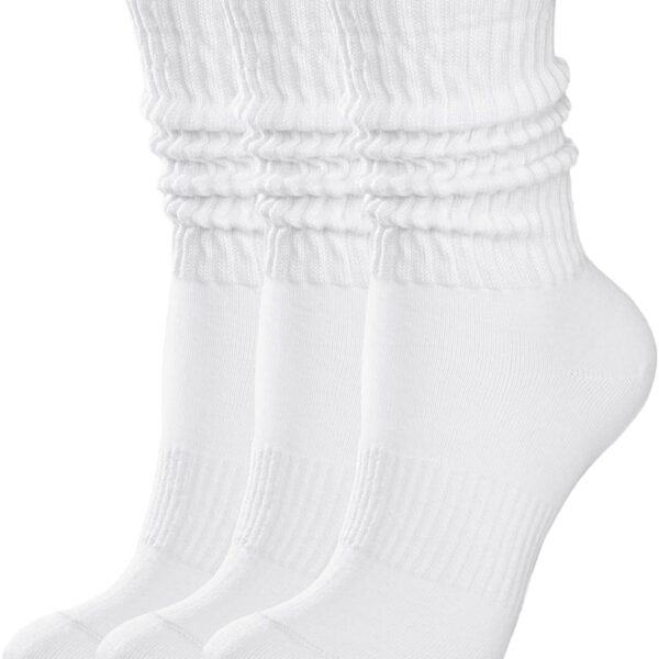 Women's Slouch Socks (Vintage Solid Color Mid-Calf Slouch Socks)