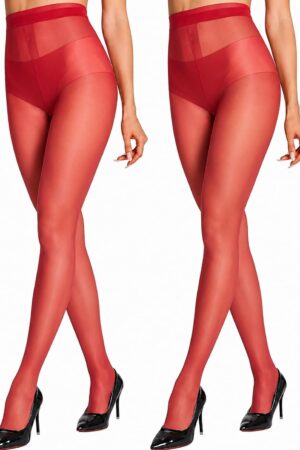 Women's Sheer Pantyhose (2-Pack): Ultra-Thin, Reinforced T-Band, Tummy-Control & Butt-Lifting