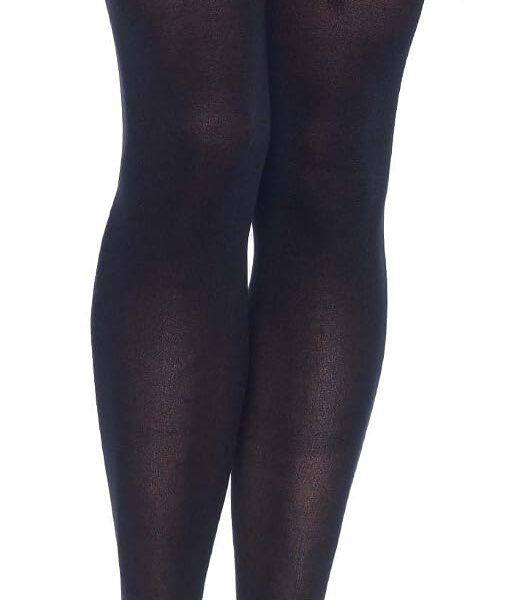 Women's Opaque Thigh Highs with Satin Ruffle Trim and Bow