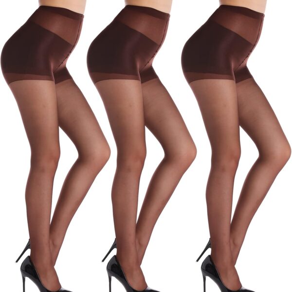 Women's 20d Sheer Tights (3-Pack) With Tummy Control And Butt-Lifting Features
