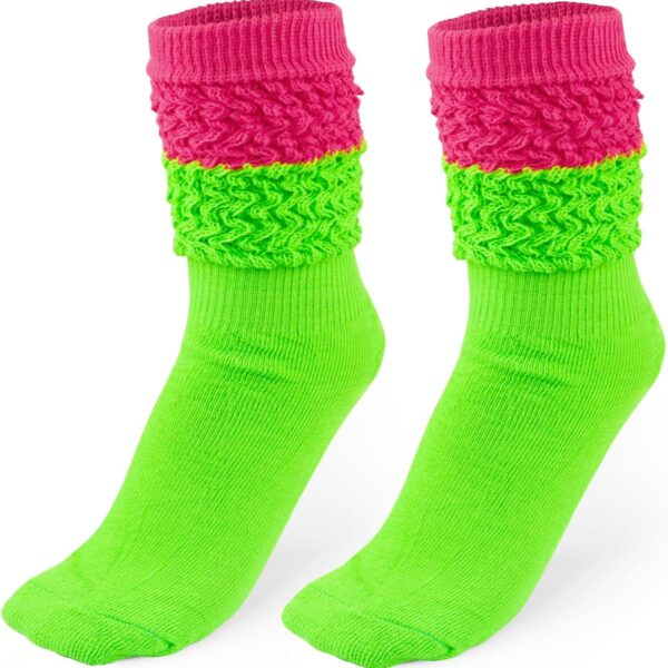Neon Slouch Socks (Soft Extra-Long Slouch Socks/Leg Warmers, Suitable for Parties)
