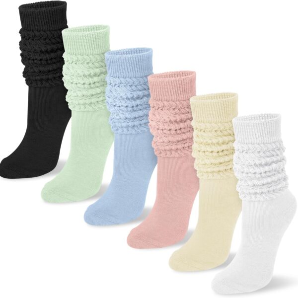Women's Slouch Socks (6-Pair Pack, Long Over-the-Knee Boot Socks)