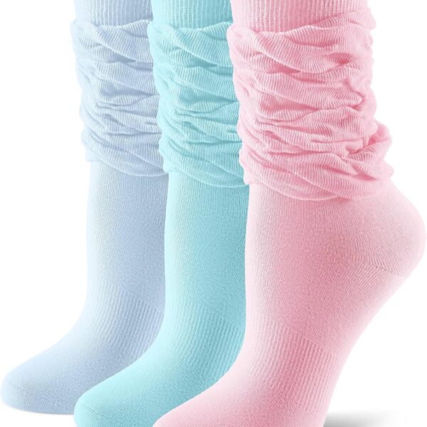 Women's Mid-Calf Slouch Socks (Vintage Loose Style, 3-Pair Pack)