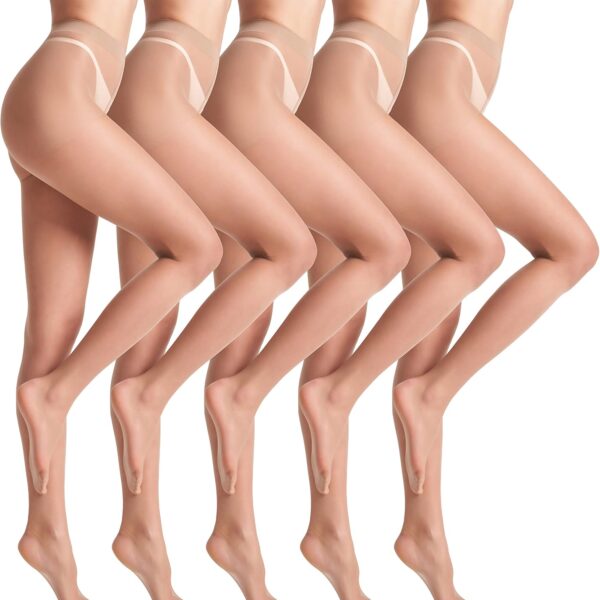 Women's 10d Ultra-Sheer Tights (5-Pack) With Tummy Control And Butt-Lifting Features