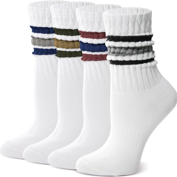 Cotton Slouch Socks, Unisex Lightweight Ruched Crew Socks